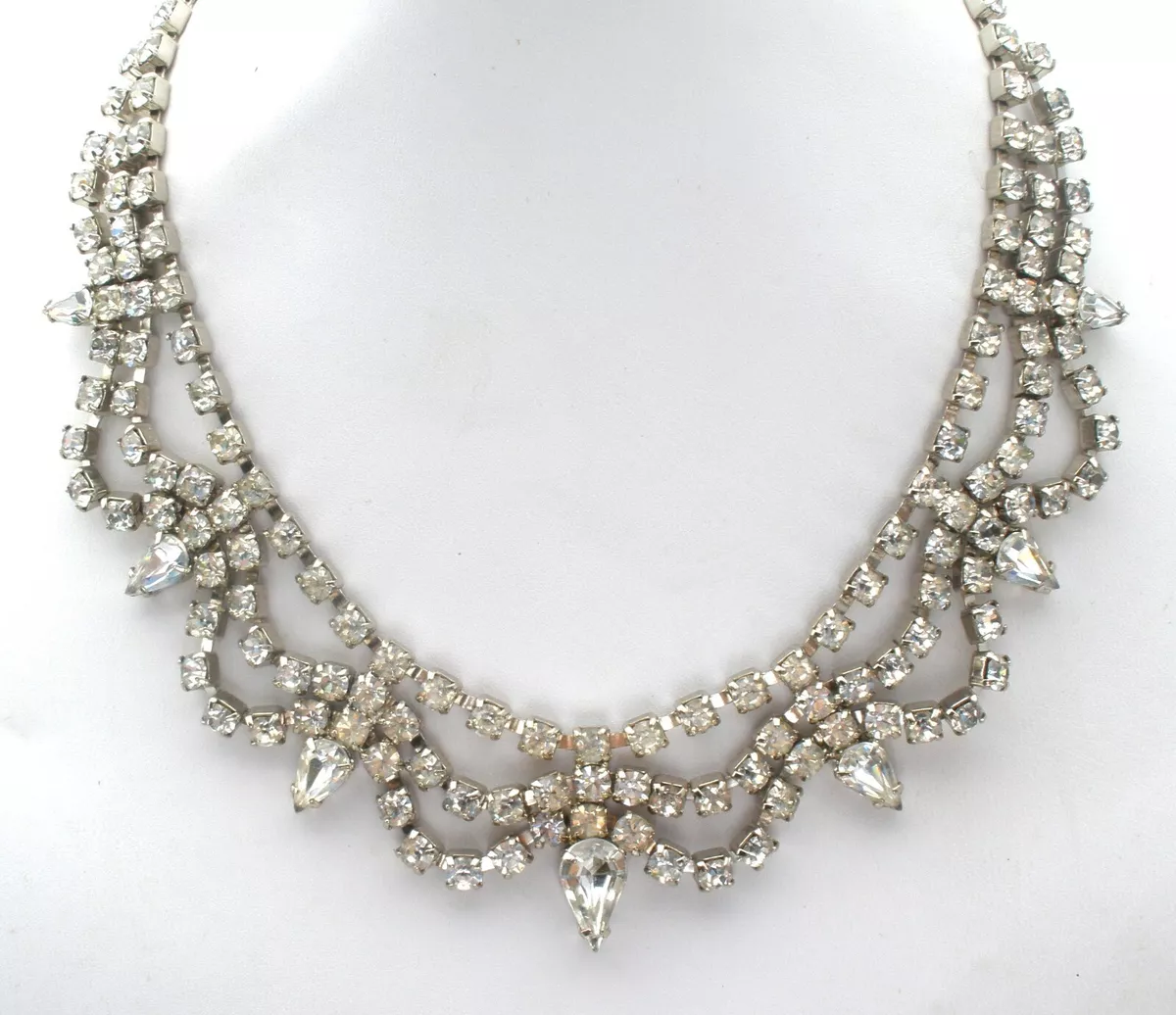 Vintage rhinestone deals necklace sets