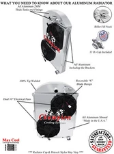 RS 3 Row Radiator Chevy Config,10" Fans,Shroud-39 Chevy JA Master Deluxe V8 Conv