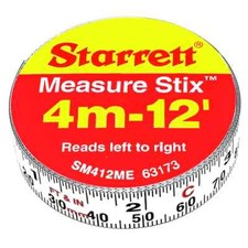 STARRETT 4m X 12' Measure Stix Adhesive Measuring Tape SM412ME 63173