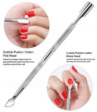 Cuticle Pusher Remover Nail Cleaner Manicure Pedicure Stainless Steel Tools