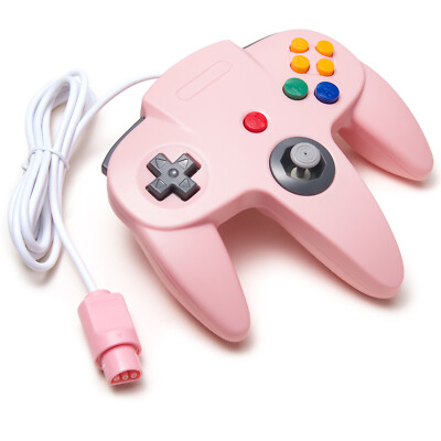 Wired Classic N64 Game Controller GamePad Joystick for Nintendo 64 N64 PINK