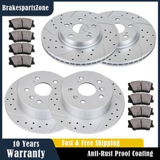 Front and Rear Brake Rotors Pads Kit fit for Mazda 6 2006-2013 Drilled Slotted
