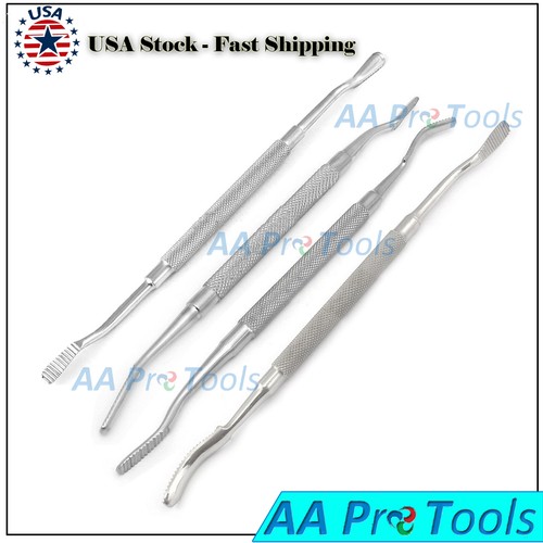 Dental Bone File Set of 4 (#10,#33,Miller #33, Miller # 64) New - Picture 2 of 3