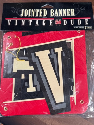Vintage Dude 50th Birthday Party Decorations Lot - Banner, Foil Balloon, Table - Picture 4 of 6