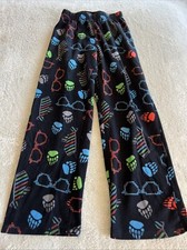Circo Boys Black Red Blue Green Bear Paws Tie Fleece Pajama Pants 10-12