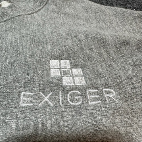 Champion Sweatshirt Mens Medium Heather Grey Reverse Weave Crewneck Exiger Logo - 第 4/15 張圖片