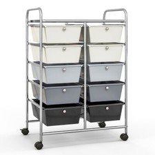 10-Drawer Rolling Storage Cart Scrapbook Paper Office School Organizer Cabinet