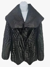 Chi Falchi Jacket Coat Black Small Designer Oversized Medium Luxury Animal