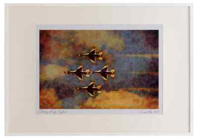 450008 General Dynamics, F 16 Thunderbirds, Reno, Nevada Aquarell Bild Fr