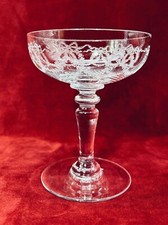 Saint Louis Stella Champagne Coupes Crystal Engraved Louis XVI Bow
