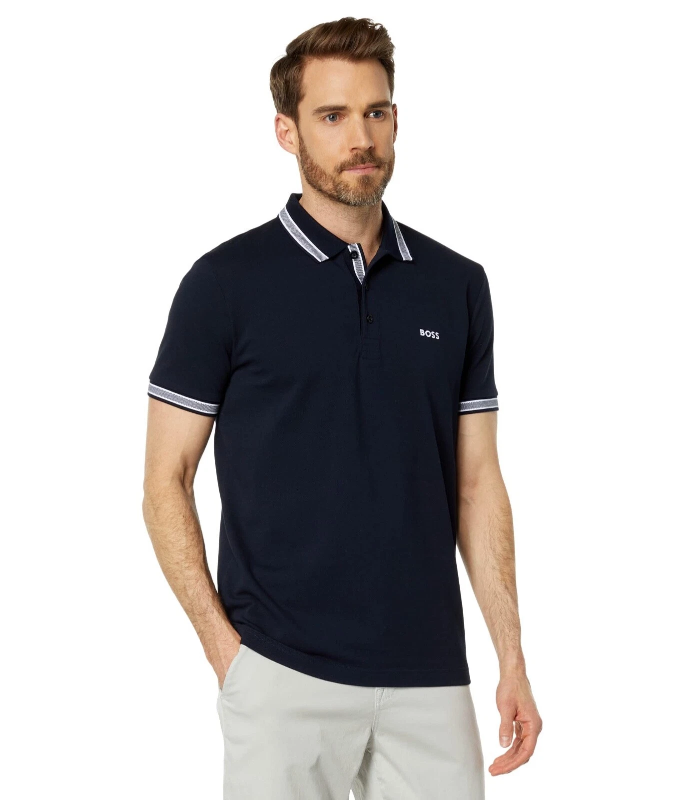 BOSS Paddy Cotton Polo Whale Blue MD