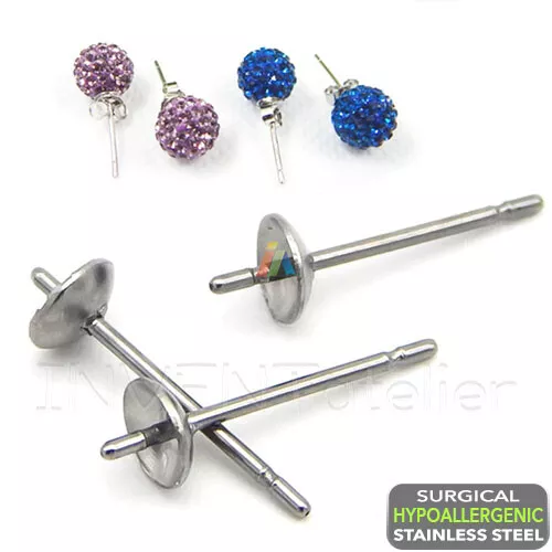 Stainless steel earring posts hypoallergenic sale
