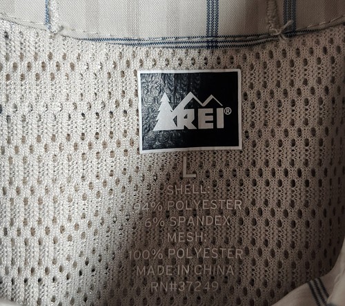 REI Taupe Vented Long Sleeve Outdoor Adventure Shirt Men's Beige Size L Plaid - Picture 18 of 24