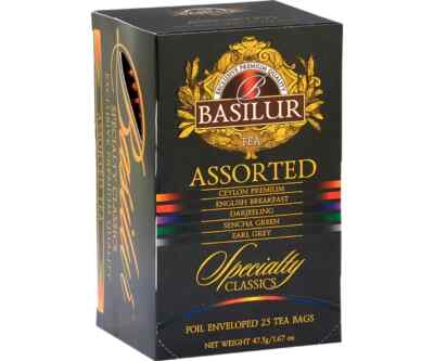 BASILUR Specialty Classics Black and Green Tea Assorted in Envelopes - 25 pcs