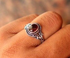 Red Garnet Gemstone Ring/925 Sterling Silver/Beautiful Ring/Statement Ring/Gift