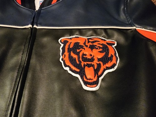 Chicago Bears NFL GIII PolyVinyl XL/EG Letterman Jacket Vintage - Picture 2 of 9