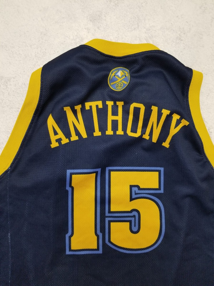 Vintage Champion Denver Nuggets Anthony #15 Blue NBA Jersey Men's