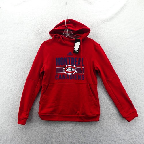 Montreal Canadiens Hoodie Womens Small Adidas Red Pullover NHL Sweatshirt New - 第 1/8 張圖片