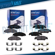 Front & Rear Ceramic Brake Pads w/Clips for Cadillac CTS STS Pontiac Grand Prix