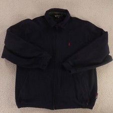 VTG Nautica Jacket Mens 2XL Blue Polyester Nautech Fleece Full Zip Made in USA