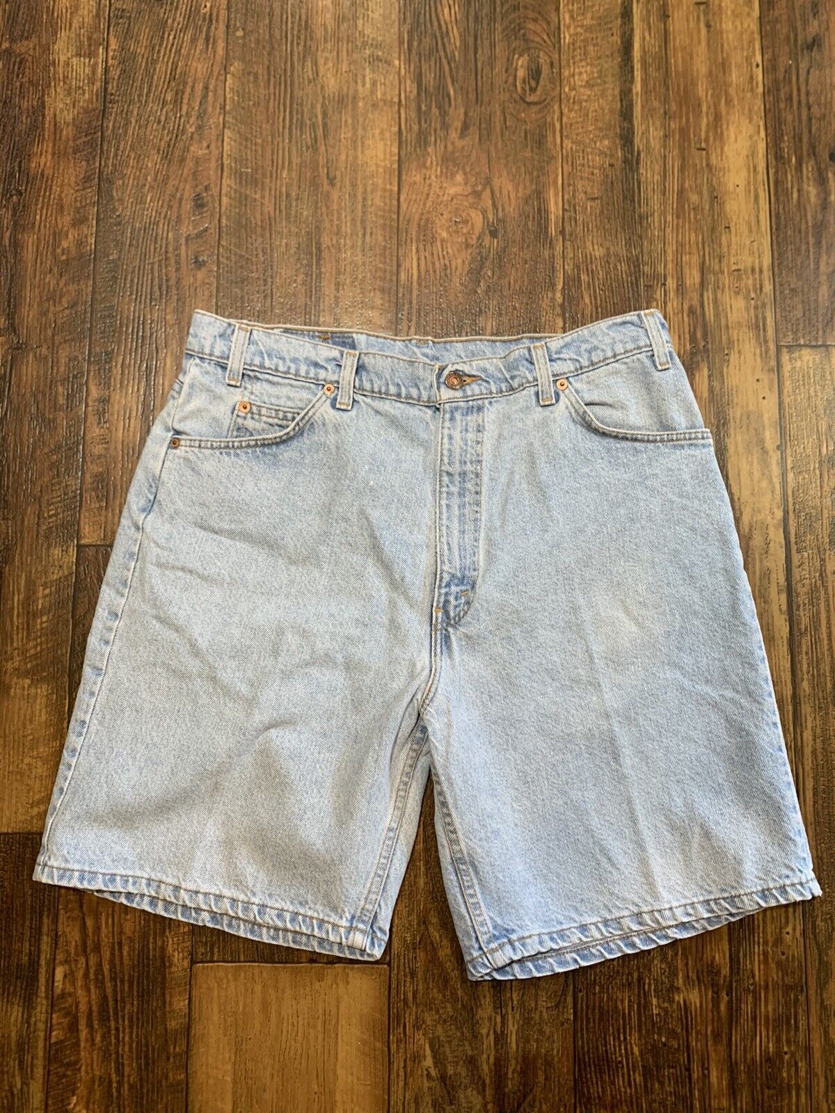 Vintage 90s Levis 550 Shorts Mens 36 White Denim Orange Tab USA Made | eBay