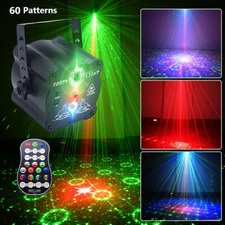60 Patterns Laser Projector Stage Light LED RGB Party KTV Club USB Disco Lights