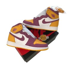 SIZE 5.5 JORDAN 1 RETRO HIGH BROTHERHOOD 5.5Y GS YOUTH YELLOW PURPLE 575441-706