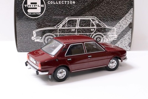 Skoda 120LS 1976 1:18 Triple9 sedán rojo oscuro fundido a presión - Imagen 3 de 4