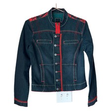 Marithe Francois Girbaud Women's Vintage Denim Slim Fit Jean Jacket Size Medium