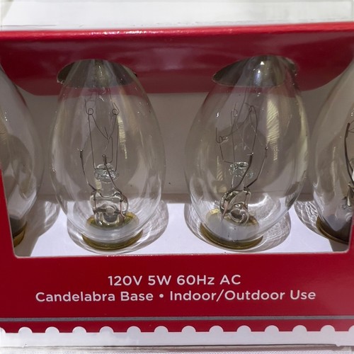 Holiday Time 4 Clear Decorative Indoor Outdoor C7 Replacement Bulbs Christmas - Picture 2 of 5