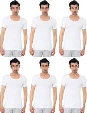 VIP Bonus Men's Half Sleeves Cotton Vest (Pack of 6)