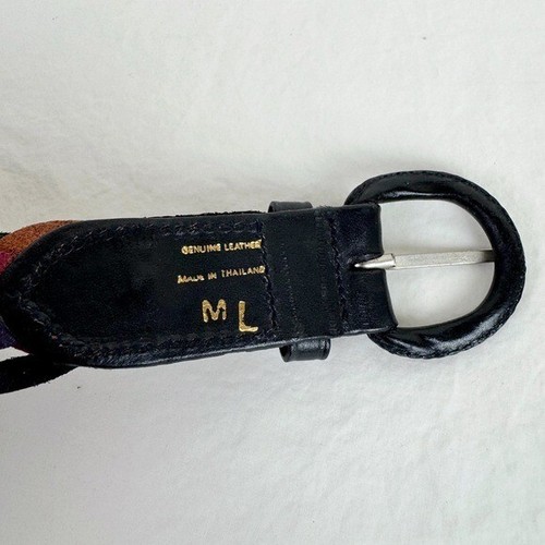 Vintage Multi-Color Woven Leather Belt - Picture 5 of 8