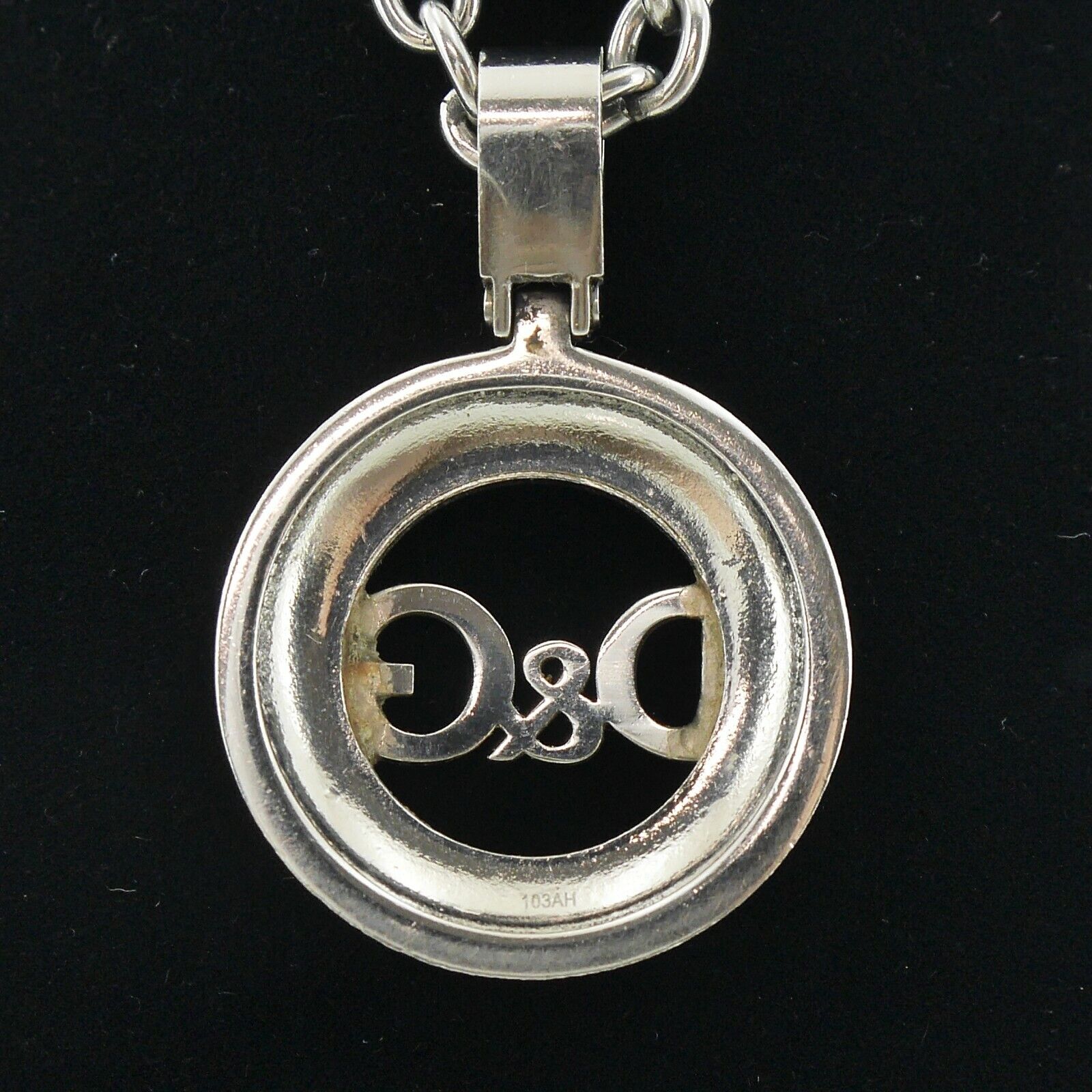 Authentic DOLCE & GABBANA D&G LOGO Necklace Silver Metallic #f12291