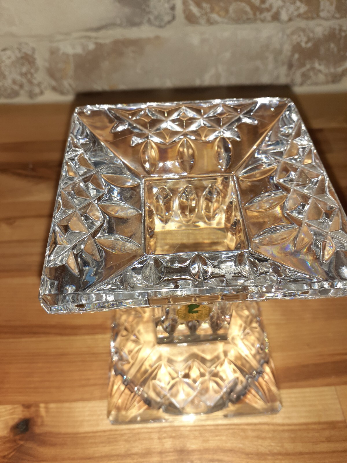 Waterford Lead Crystal Pillar Candle Holder Lismore Ireland 5 1/2" Tall