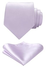 Lavender Ties for Men Ties with Pocket Square Set Formal Plain Neck Tie Handk...