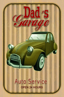 Holzschild 20x30 Dadys Garage Auto Service Open 24 Hours Papas Garage 24 Stunden