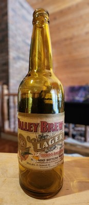 Rare 1904 Pre-prohibition Valley Brew Beer Bottle W/ Label El Dorado Brewing