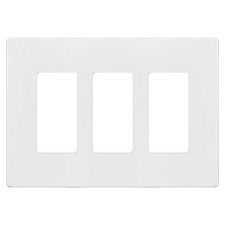 TG 3-Gang White Screwless Decorator Light Switch Outlet Wall Plate Cover Si...