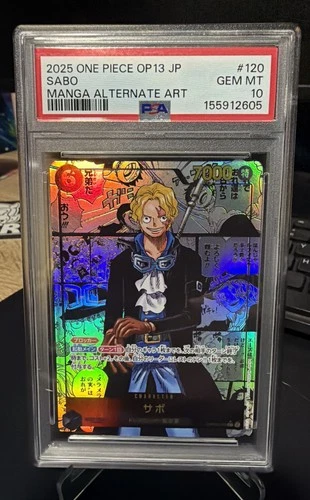 PSA 10 Sabo OP13-120 SEC Manga Alt Art Carrying on His Will ONE PIECE Card Japan