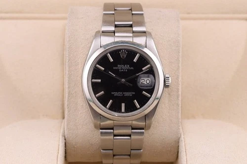 MENS ROLEX OYSTER PERPETUAL DATE BLACK DIAL REFERENCE 1500