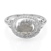 Cavill Labradorit Ring 0,63Ct Silber Oval WeißEr Topas 0,24Ct Echtschmuck