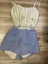 Vintage 1950s Jantzen Swimsuit Floral Design Women  s Made In The USA Size 14