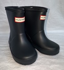 Hunter First Classic Kids Rain Boots Boys 5/Girls 6 UK 4 Black Rubber Wellies