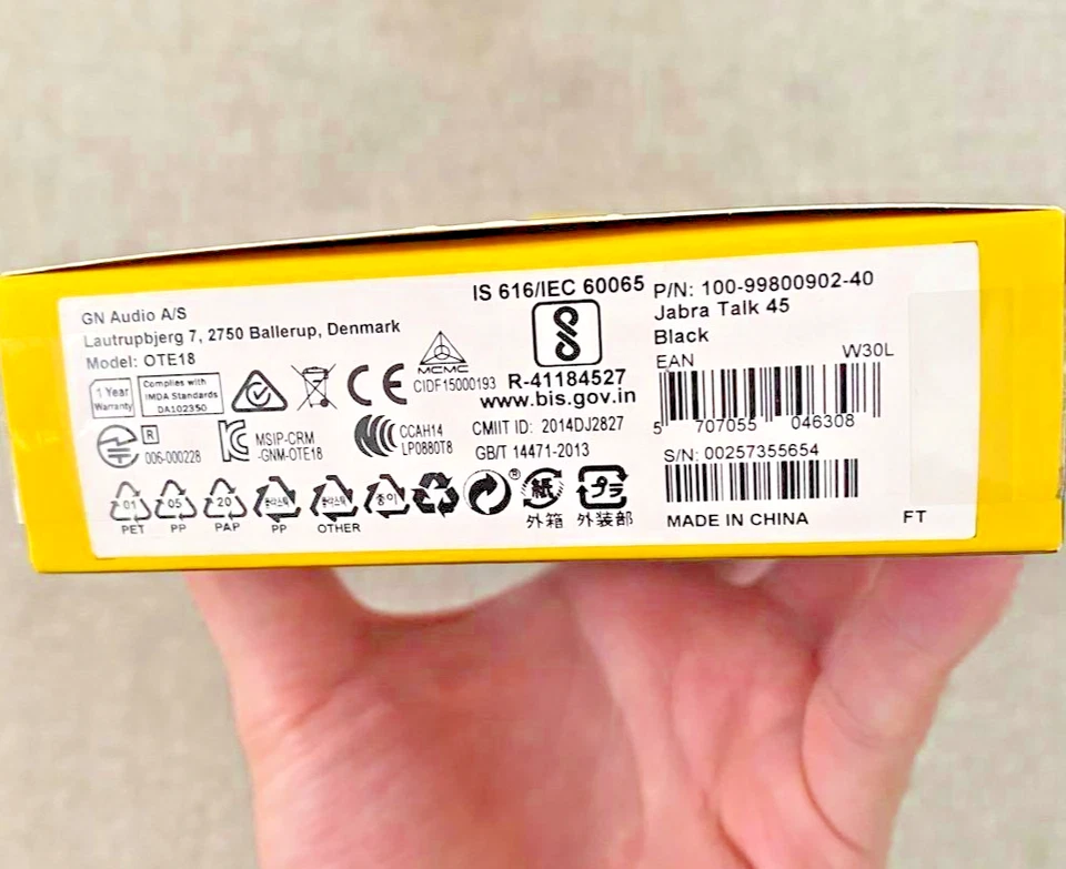 Jabra Talk 45 Black Bluetooth Headset Mono Ear HD Voice Noise Cancelling Mic - Image 3 of 4