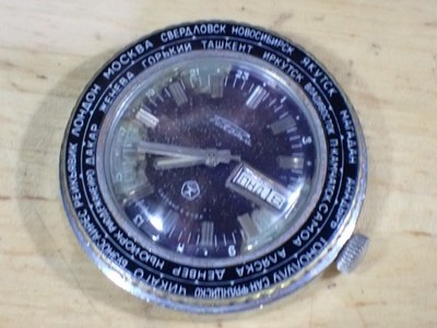 Takema 17 Jewel Men's Manual Wind World Time Runs Repair CCCP Soviet Union