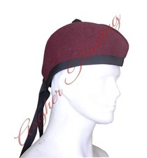 Scottish Military Traditional Kilt Cap - 100 Wool Maroon Glengarry Hats
