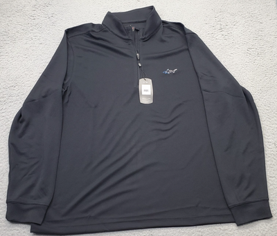 Greg Norman Golf 1/4 Zip Pullover Men Large Black Ribbed
