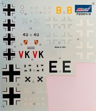 Decals : Amtech Decals for 1/72 scale Junkers Ju-88S-1/T-1 72003/1 part set