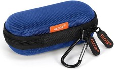Blue Mini Earbud Case, Small Oval Hard Shell Carrying Pouch Bag  Fits Airpods