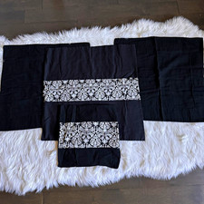 Black White Damask Square Pillow Covers Set of 4